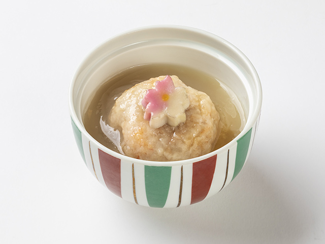 桜えび道明寺饅頭餡かけ